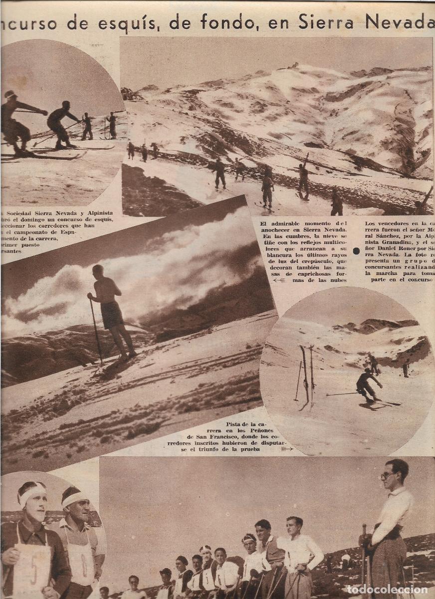 Coleccionismo: A&Ntilde;O 1933 RECORTE PRENSA CONCURSO ESQUI DE FONDO EN SIERRA NEVADA DANIEL RONER ESPINOLA MORAL SANCHEZ