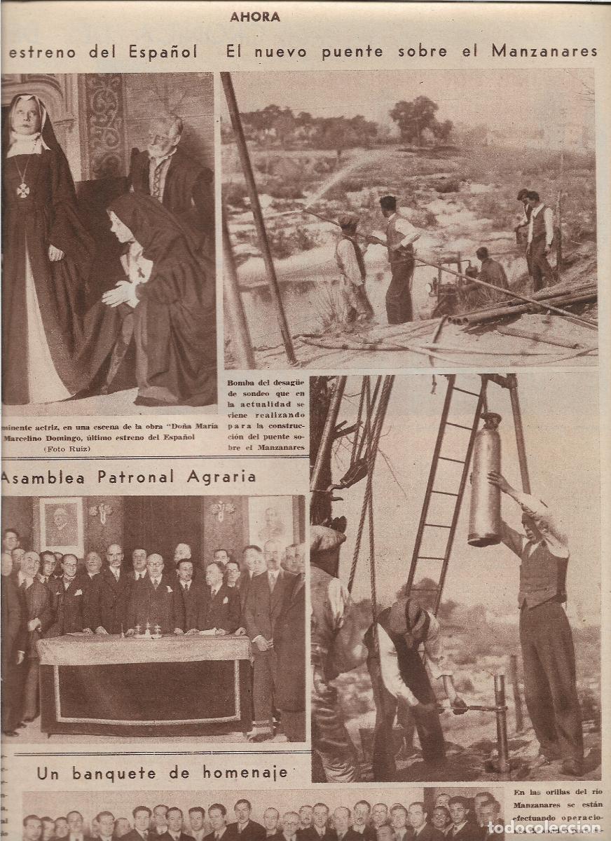 Coleccionismo: A&Ntilde;O 1933 RECORTE PRENSA MADRID CONSTRUCCION NUEVO PUENTE SOBRE EL MANZANARES COLOCACION SONDA