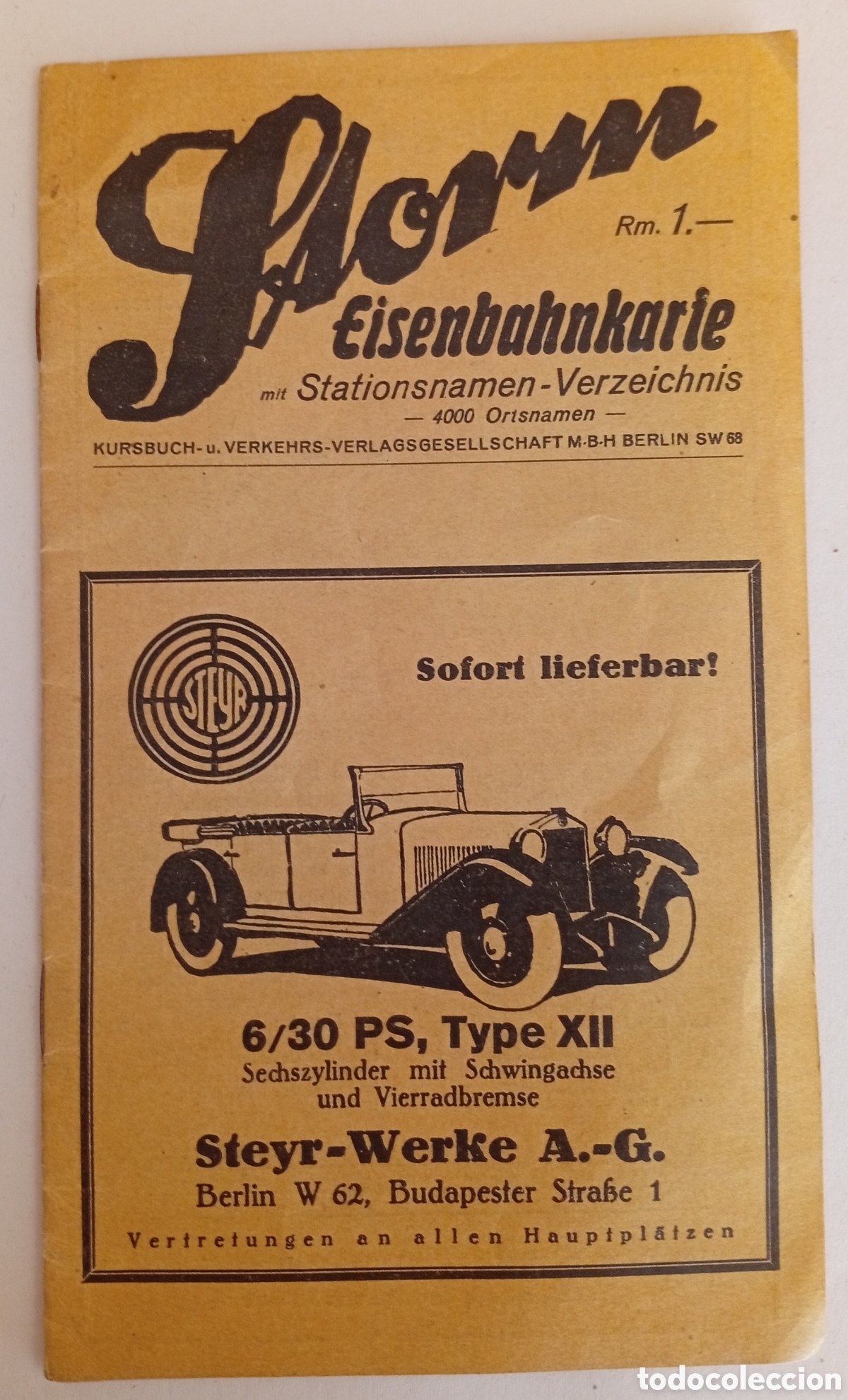 Coleccionismo: GUIA FERROVIARIA STORM. ESTACIONES, 4000 TOPONIMOS. ALEMANIA. A&Ntilde;OS 20/30 SIGLO XX