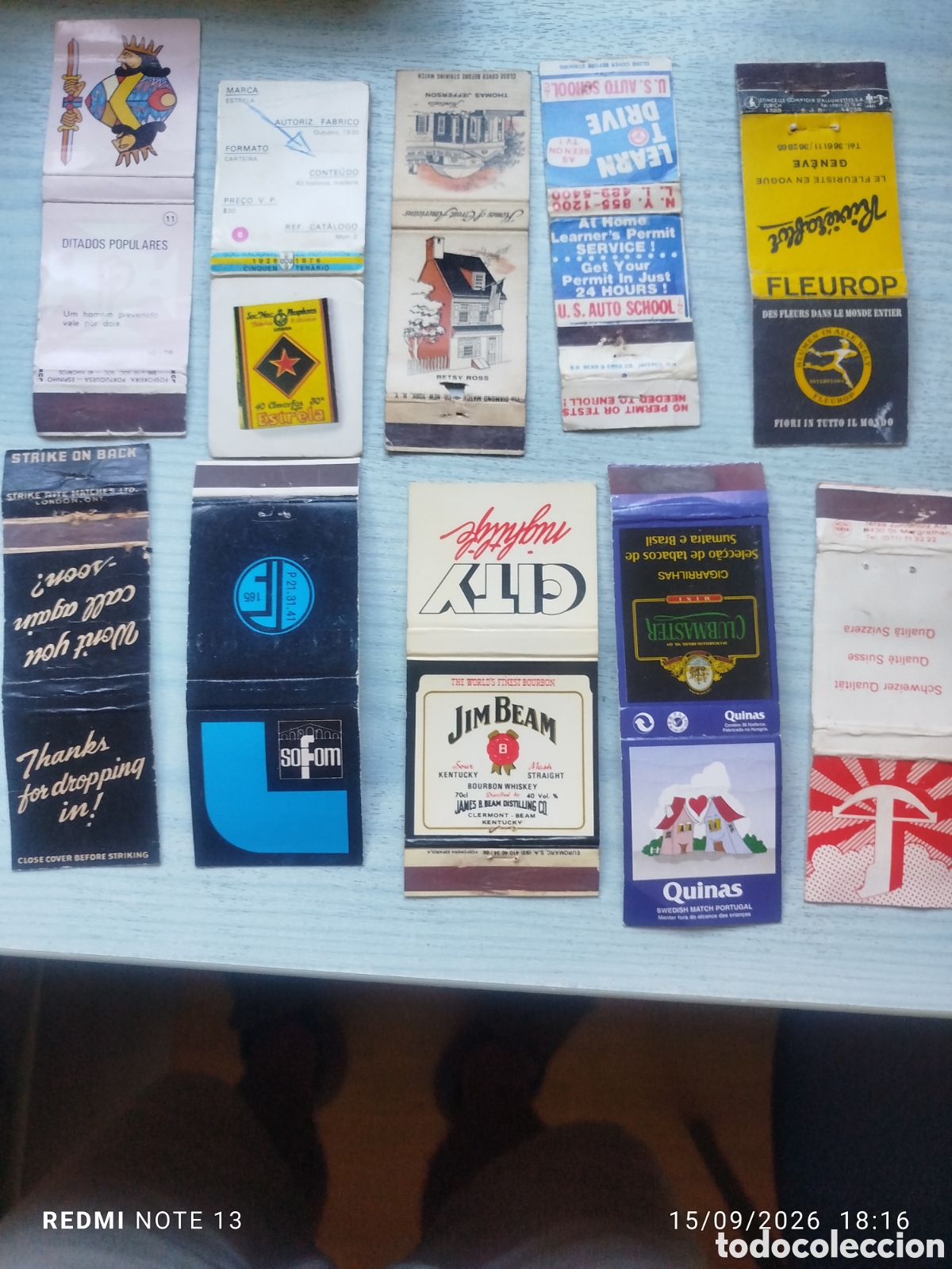 Coleccionismo: 10 cajas cerillas extranjeras plancha temas varios
