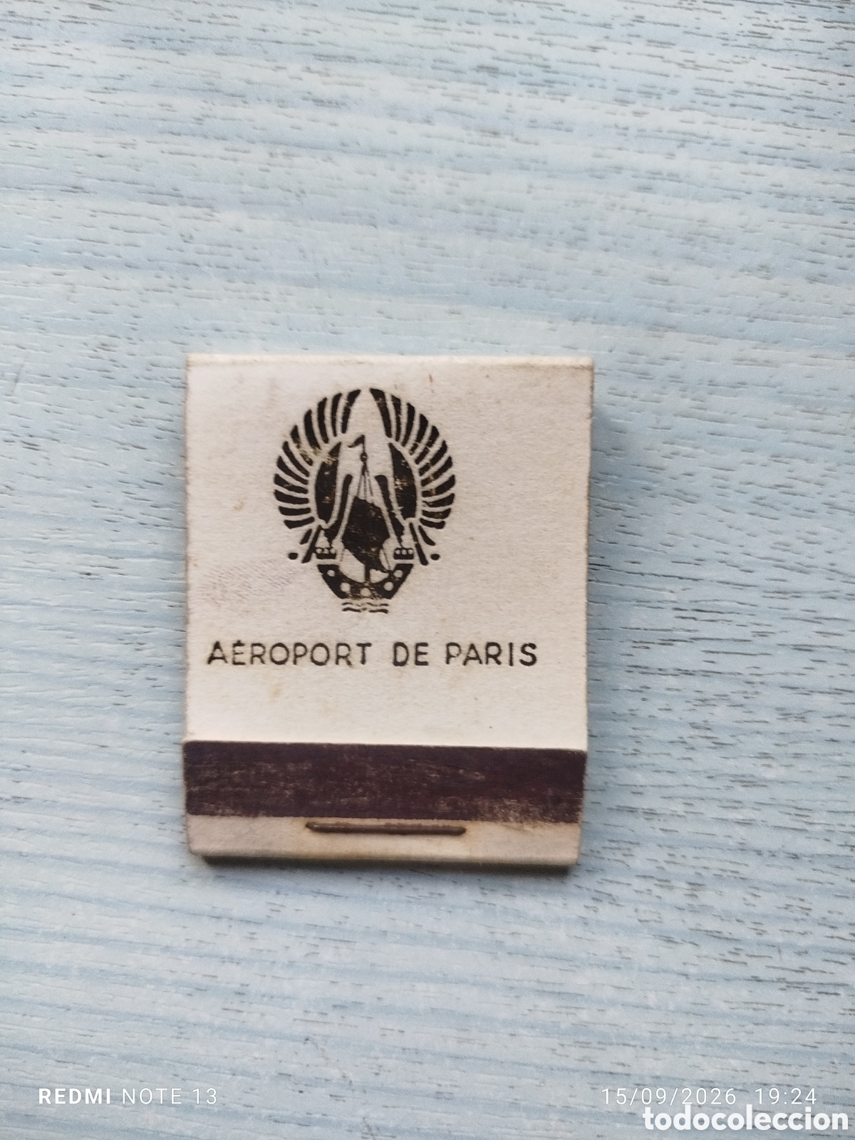 Coleccionismo: Antigua caja cerillas aeropuerto de Paris