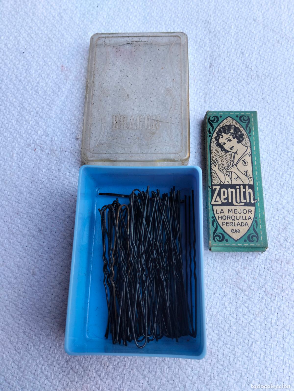 Collezionismo: Zenith la mejor horquilla perlada cajita y lote de pinzas para el cabello antiguas negras