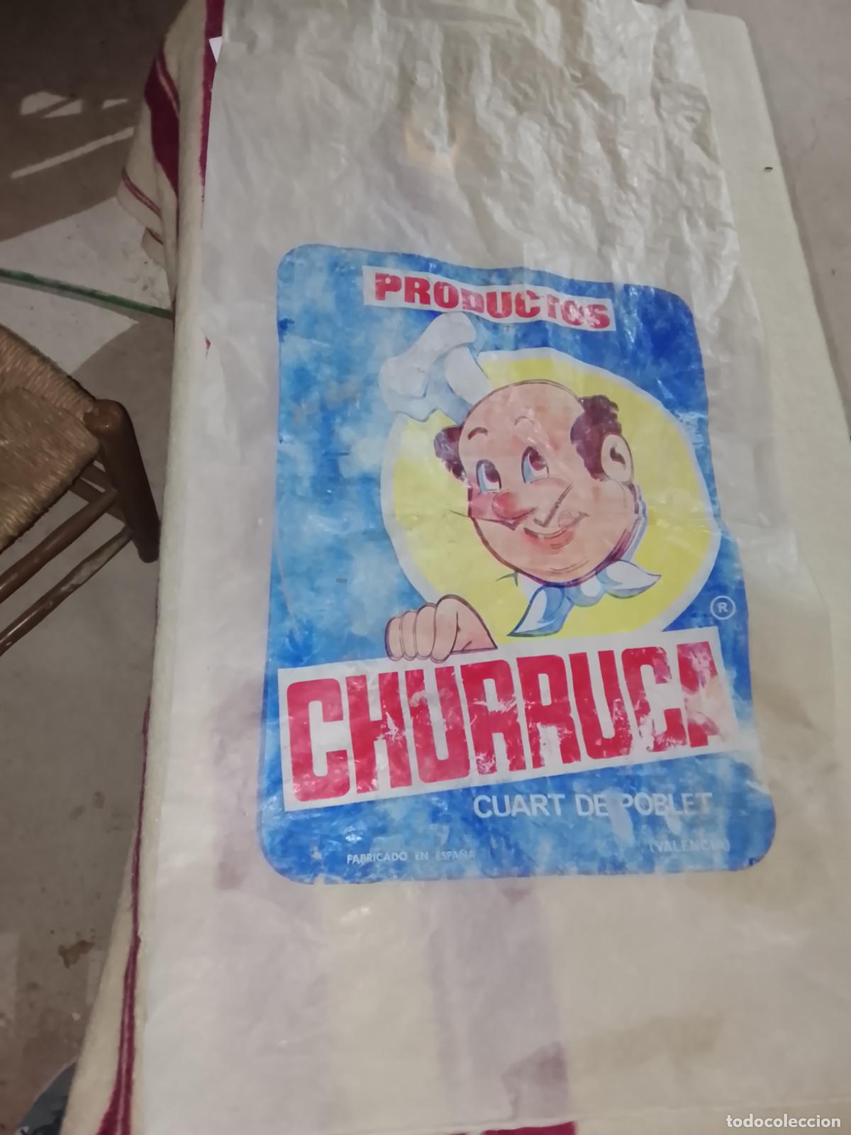 Sammeln: Saco / Bolsa Gigante Pl&aacute;stico PRODUCTOS CHURRUCA. Valencia. A&ntilde;os 60-70. Medidas 52x106,5 cm