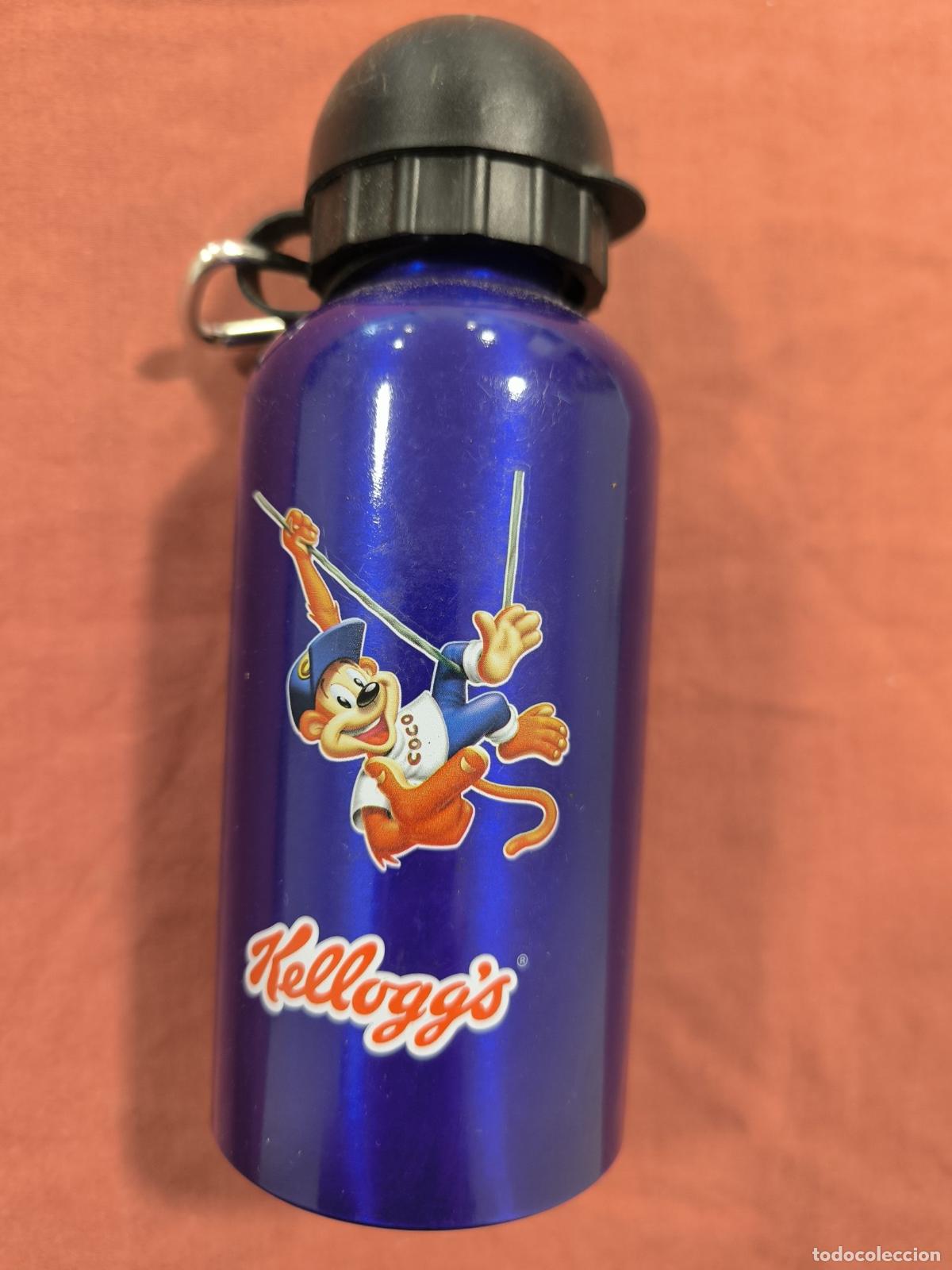 Sammeln: Cantimplora Met&aacute;lica Kellogg's 0,5 L &ndash; Botella Aluminio Azul Coco el Mono