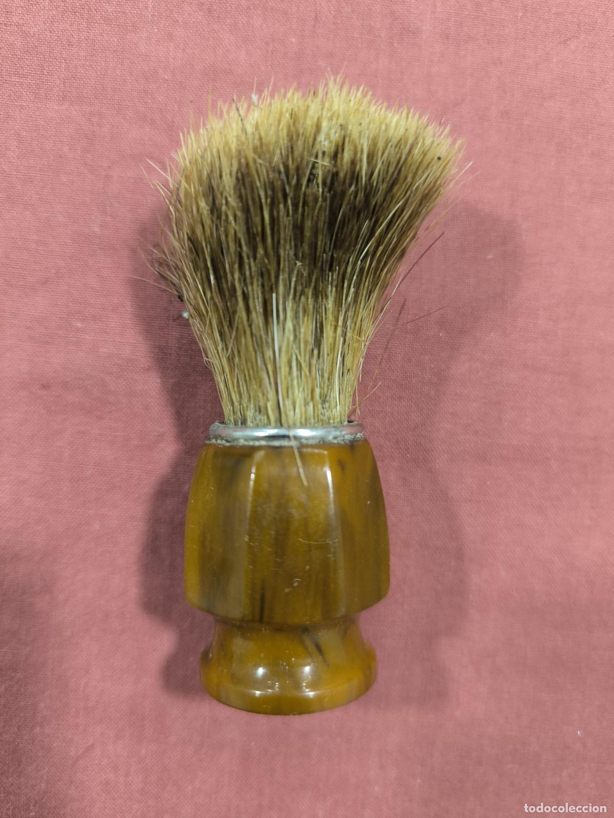 Sammeln: Antigua Brocha de Afeitar Crin de Caballo &ndash; Mango &Aacute;mbar Baquelita Vintage