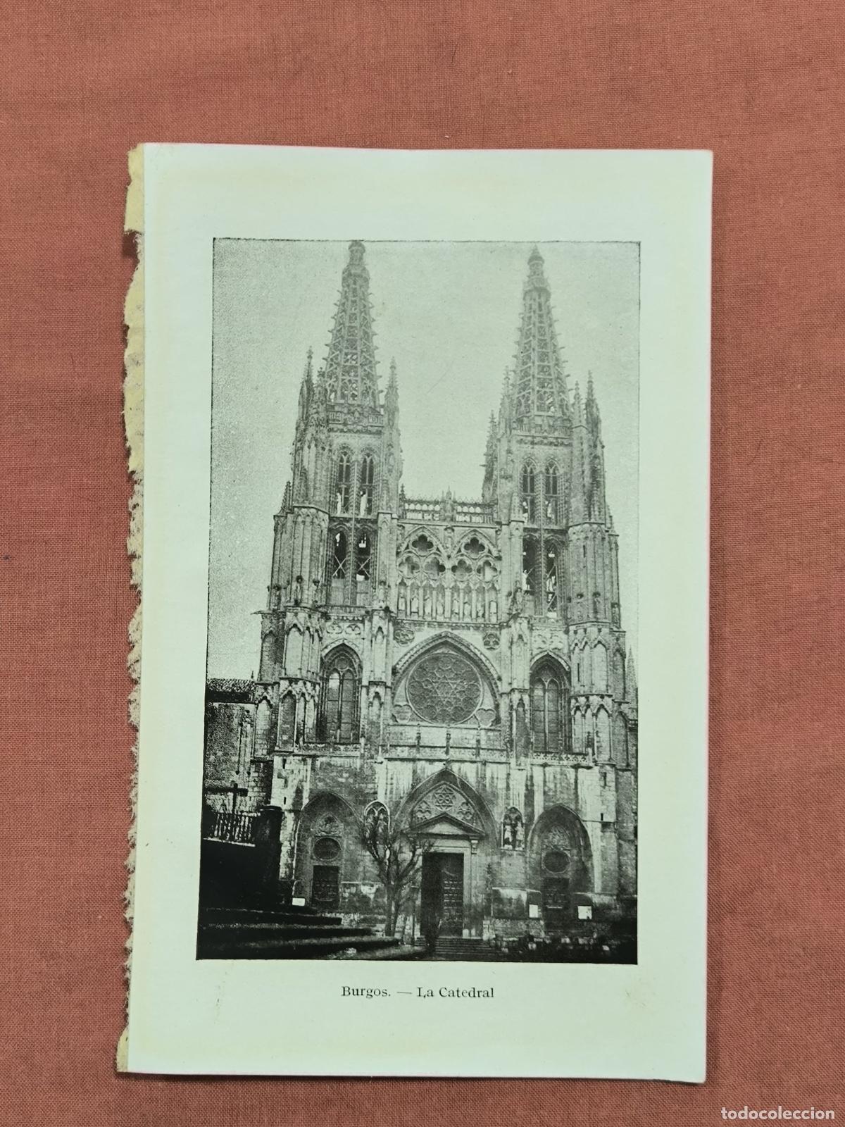 Collezionismo: L&aacute;mina Antigua Burgos La Catedral &ndash; Fotograbado G&oacute;tico Coleccionismo