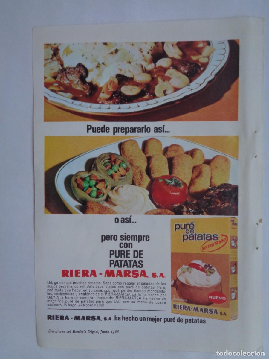 Coleccionismo: HOJA DE REVISTA CON ANUNCIO DE PUR&Eacute; DE PATATAS DE RIERA-MARSA . A&Ntilde;OS 60