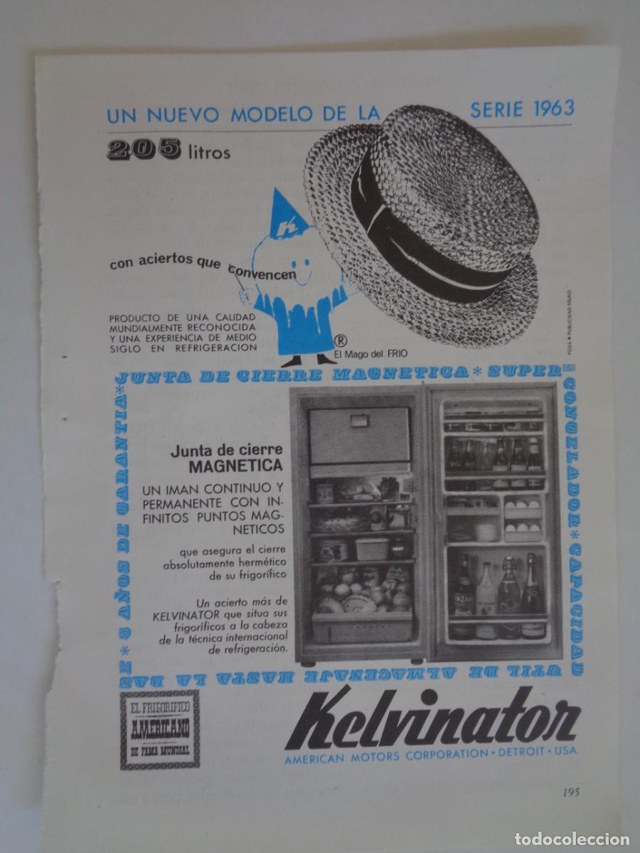 Collectionnisme: HOJA DE REVISTA CON ANUNCIO DE FRIGORIFICO KELVINATOR . A&Ntilde;OS 60