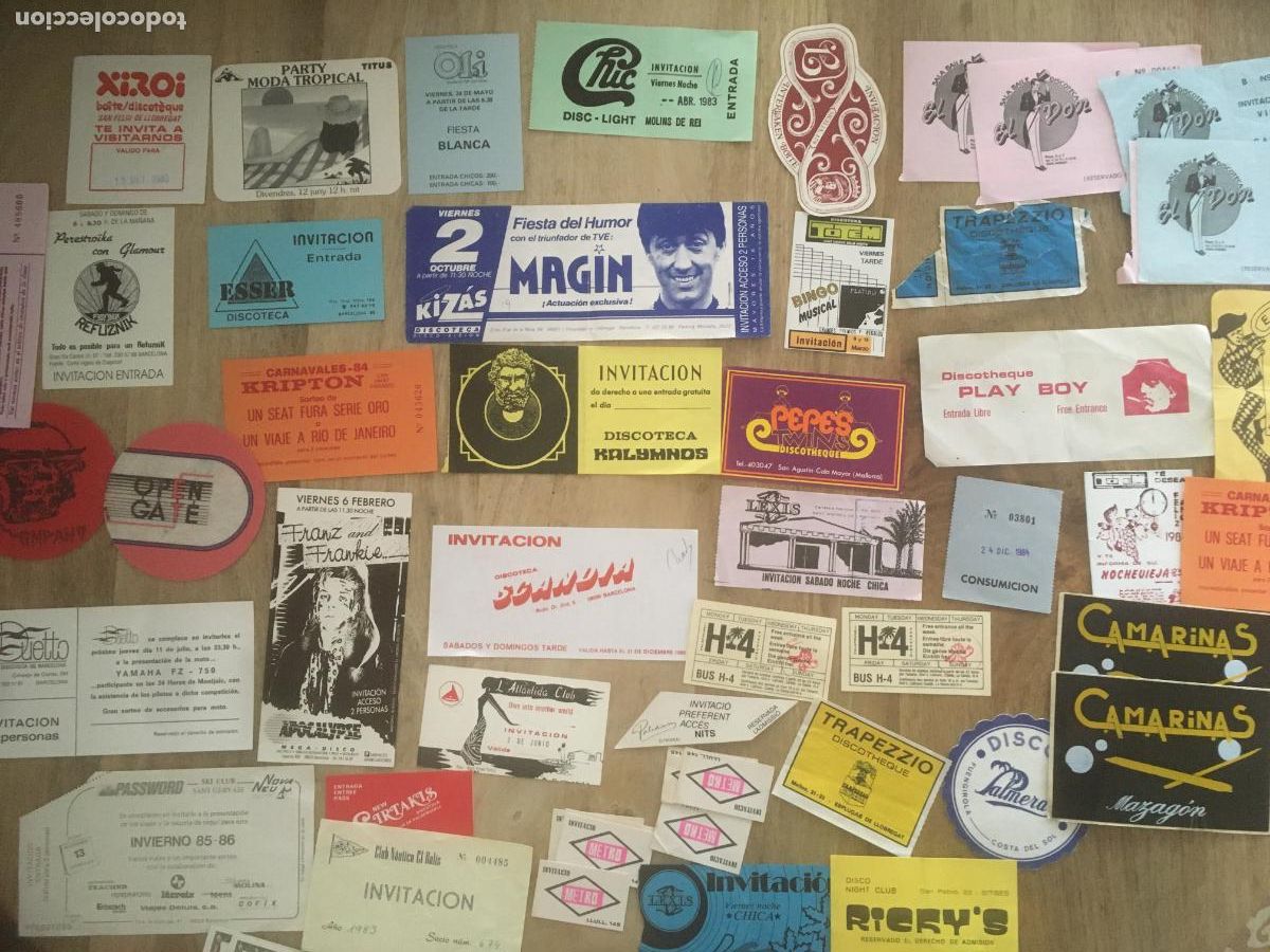 Sammelleidenschaft Papier: lote de entradas invitaciones de discotecas barcelona a&ntilde;os 80 tambien zaragoza y otros sitios