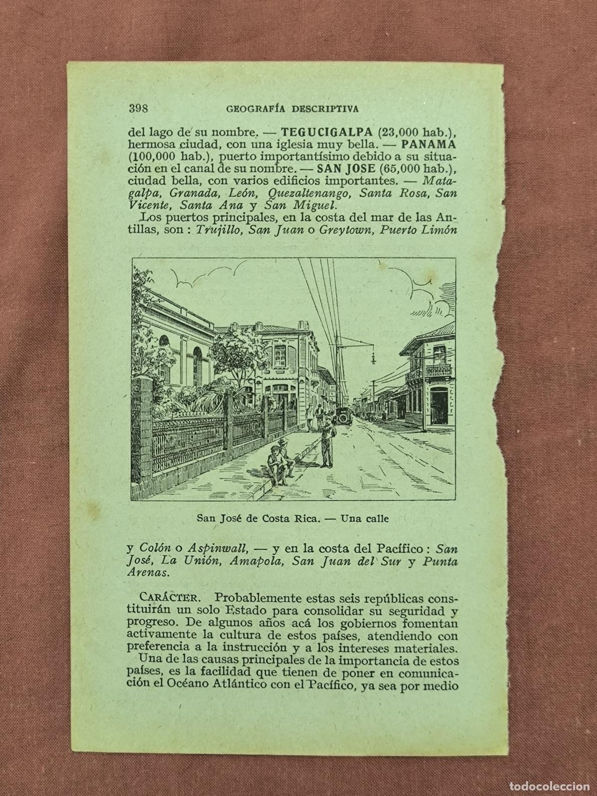 Sammelleidenschaft Papier: Antiguo Grabado San Jos&eacute; de Costa Rica &ndash; Am&eacute;rica Central Vista Urbana Coleccionismo