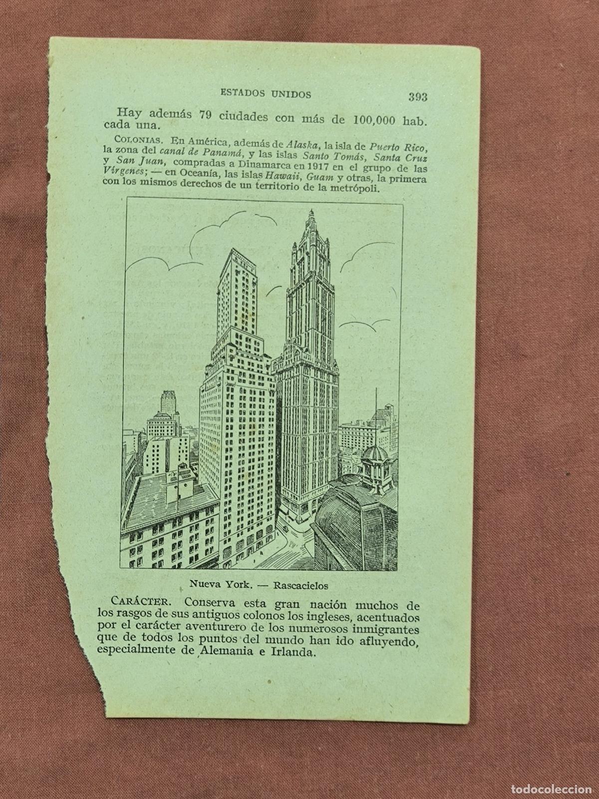 Sammelleidenschaft Papier: Antiguo Grabado Nueva York Rascacielos &ndash; Estados Unidos Vista Urbana Coleccionismo