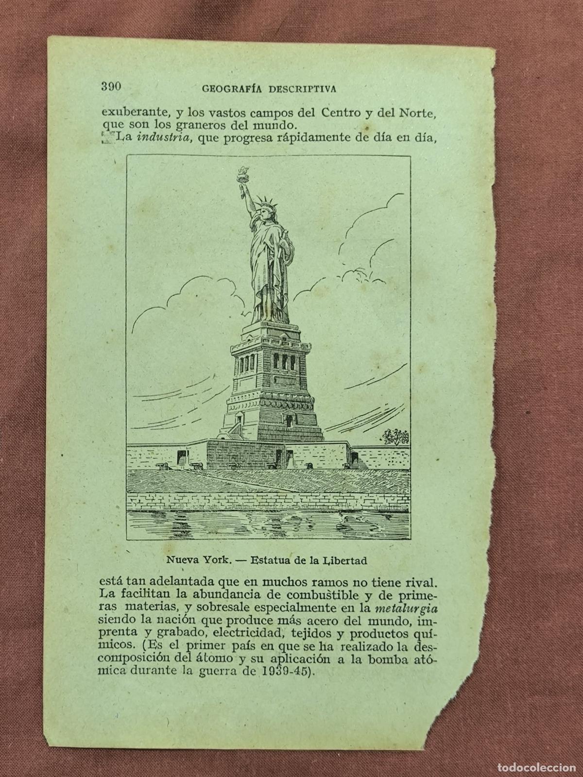 Sammelleidenschaft Papier: Antiguos Grabados Estatua de la Libertad y Cataratas del Ni&aacute;gara &ndash; EEUU Coleccionismo