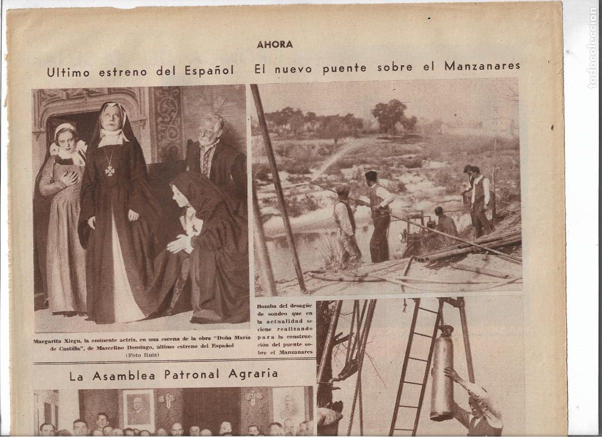 Coleccionismo: A&Ntilde;O 1933 RECORTE PRENSA MADRID MARGARITA XIRGU ESTRENO OBRA DO&Ntilde;A MARIA DE CASTILLA TEATRO ESPA&Ntilde;OL