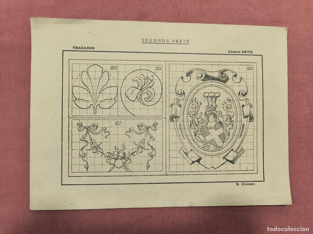 Colecionismo: L&aacute;mina Nociones Arquitect&oacute;nicas R. &Aacute;lvarez &ndash; Adornos Her&aacute;ldicos Dibujo