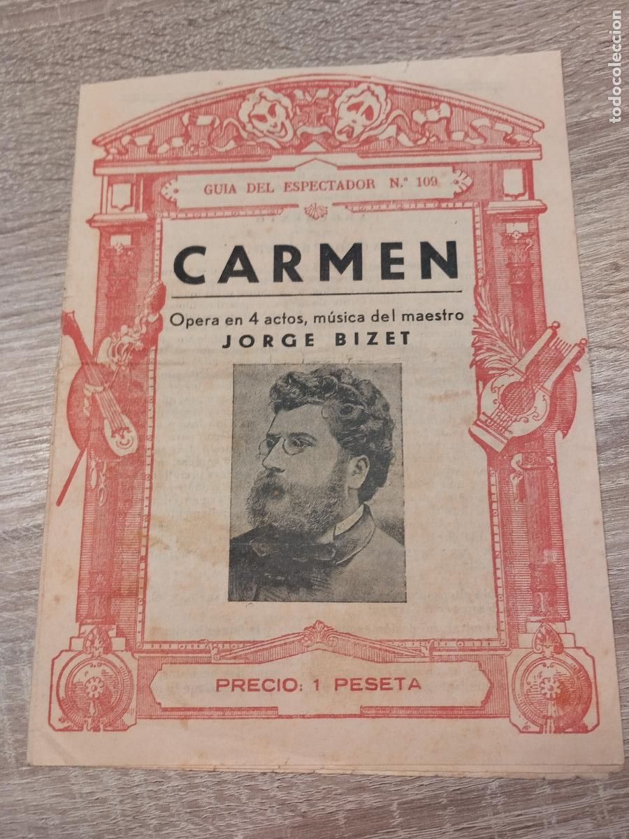Coleccionismo: GUIA DEL ESPECTADOR N&ordm; 109. OPERA. CARMEN DE BIZET