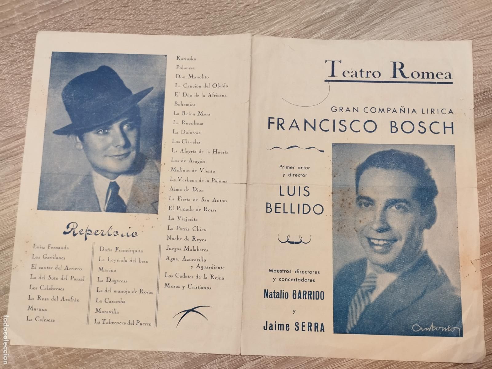 Coleccionismo: TEATRO ROMEA. MURCIA. PROGRAMA TEMPORADA DE ZARZUELA