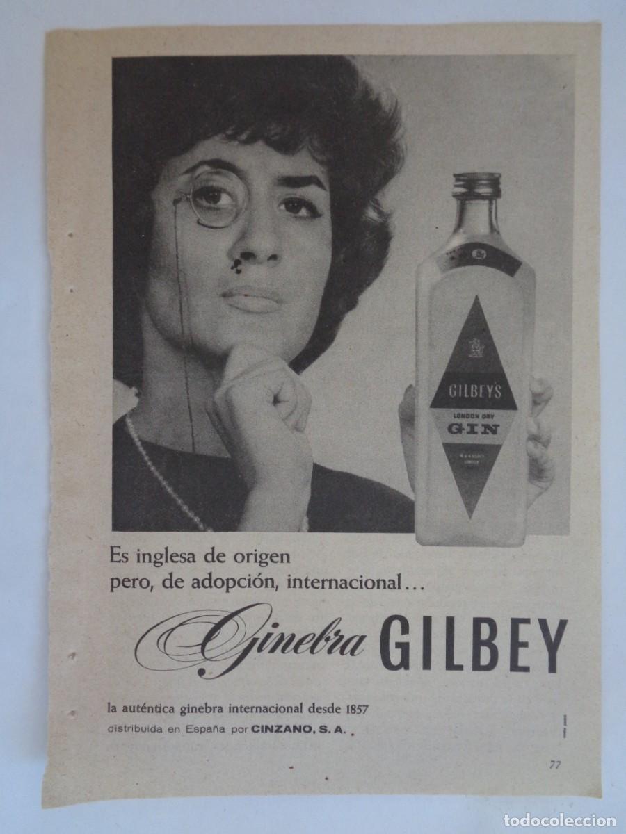 Sammelleidenschaft Papier: HOJA DE REVISTA CON ANUNCIO DE GINEBRA GILBEY . A&Ntilde;OS 50