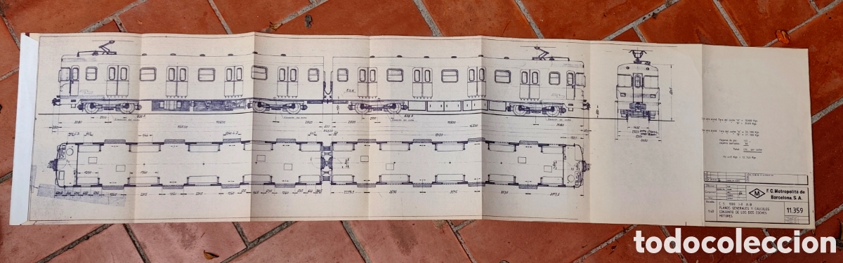 Coleccionismo: Plano general Coches Motores. F.C. Metropolitano de Barcelona. 1984