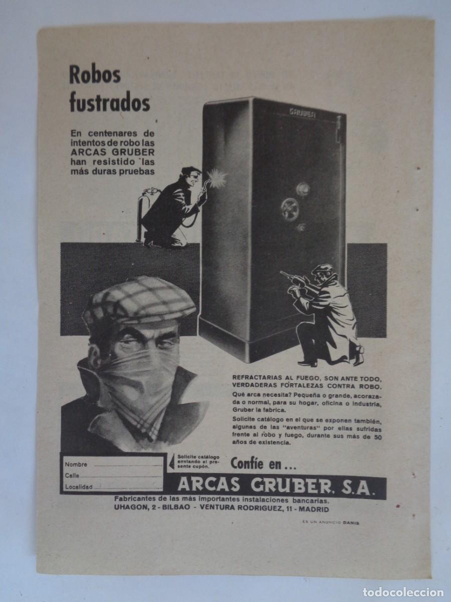 Sammelleidenschaft Papier: HOJA DE REVISTA CON ANUNCIO DE CAJAS FUERTE ARCAS GRUBER . A&Ntilde;OS 50