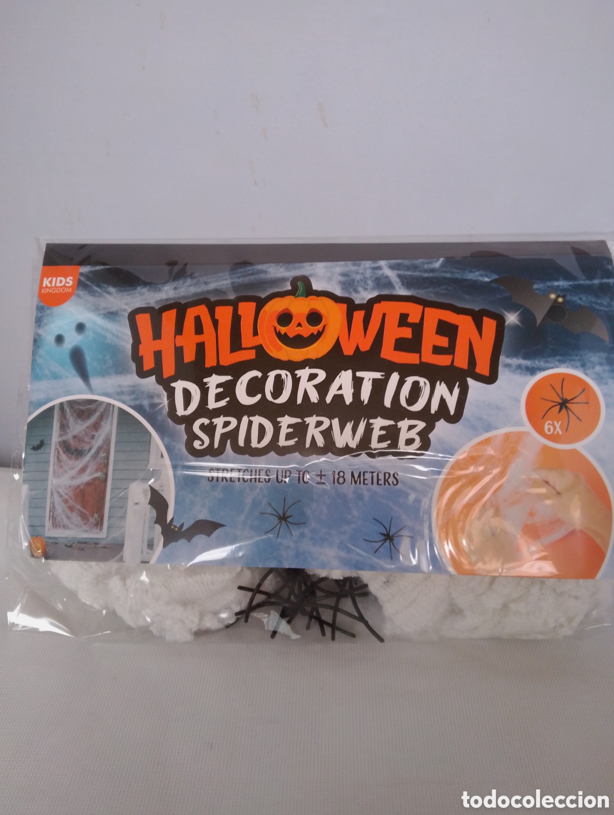 Coleccionismo: Halloween Decoraci&oacute;n tela blanca 6 ara&ntilde;as