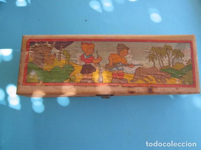 Coleccionismo: Estuche escolar madera antiguo 1940 - Foto 1