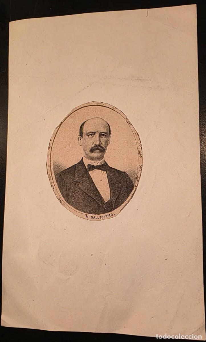 Coleccionismo: Retrato antiguo de Mariano Ballestero y Dolz &ndash; Diputado Constituyente 1869