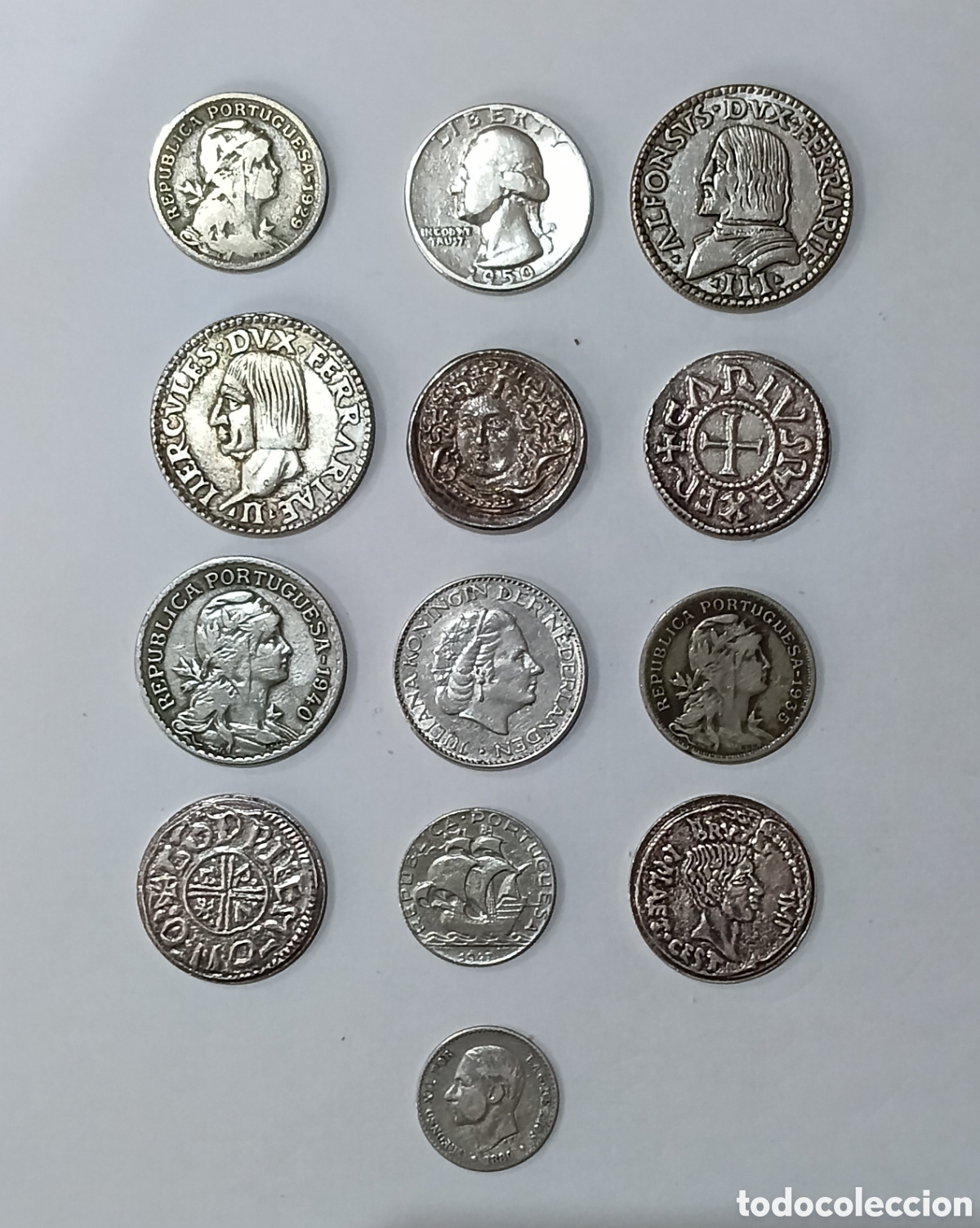 Colecionismo: Monedas de Plata 13 Monedas Peso 82,4 gr.