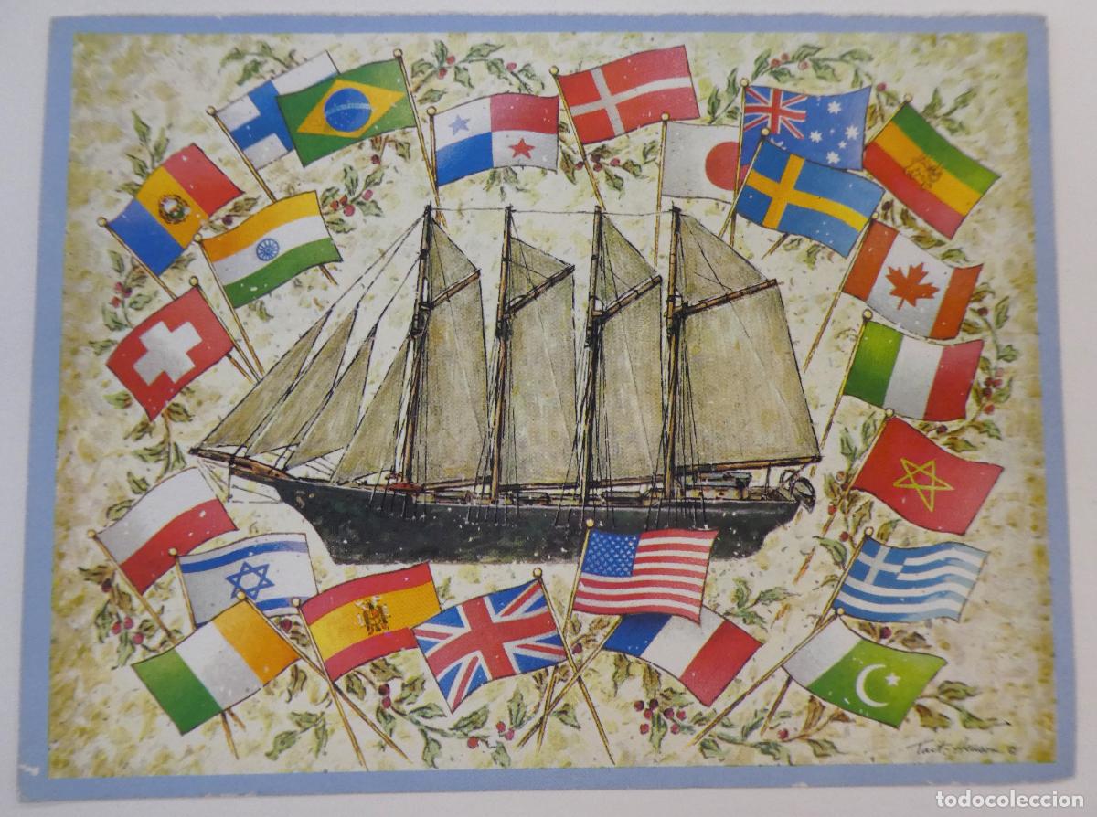 Coleccionismo: L&aacute;mina de un Velero, mide 18,5X14 cm