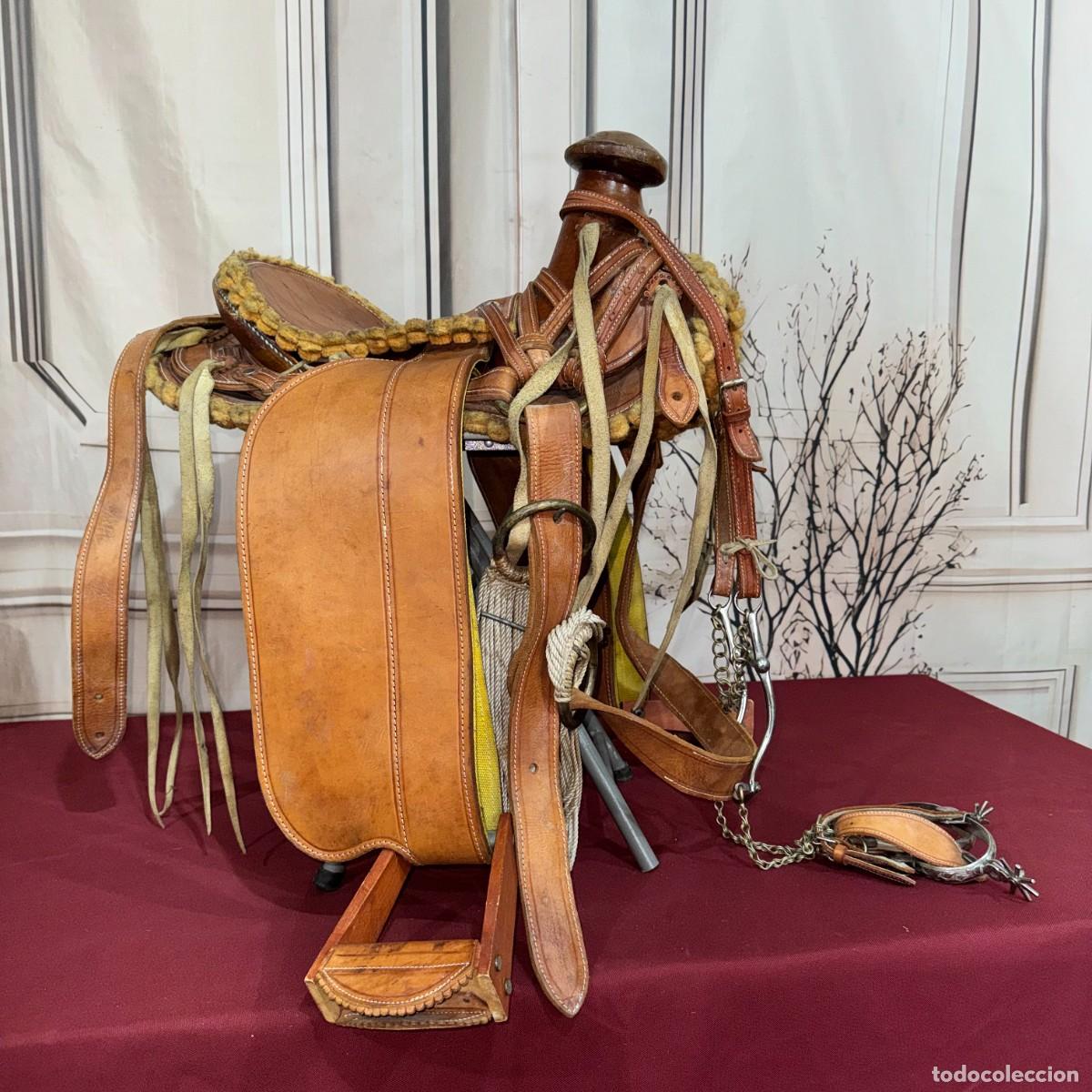 Coleccionismo: Silla de Montar de Cuero de Estilo Tradicional - Foto 1