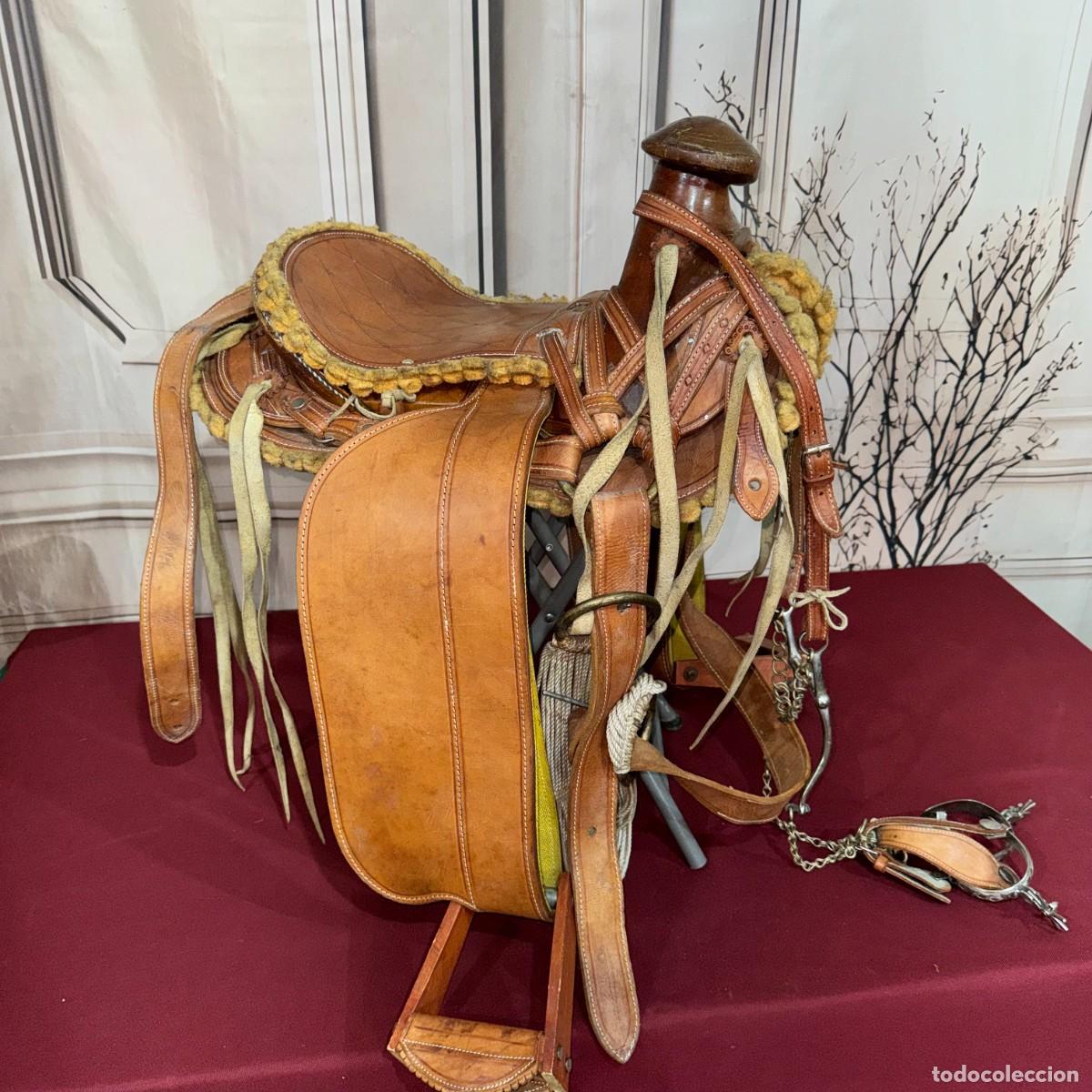 Coleccionismo: Silla de Montar de Cuero de Estilo Tradicional - Foto 2