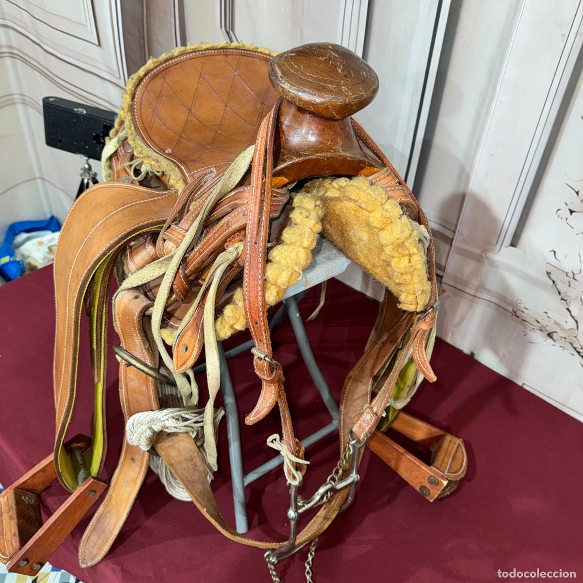 Coleccionismo: Silla de Montar de Cuero de Estilo Tradicional - Foto 3