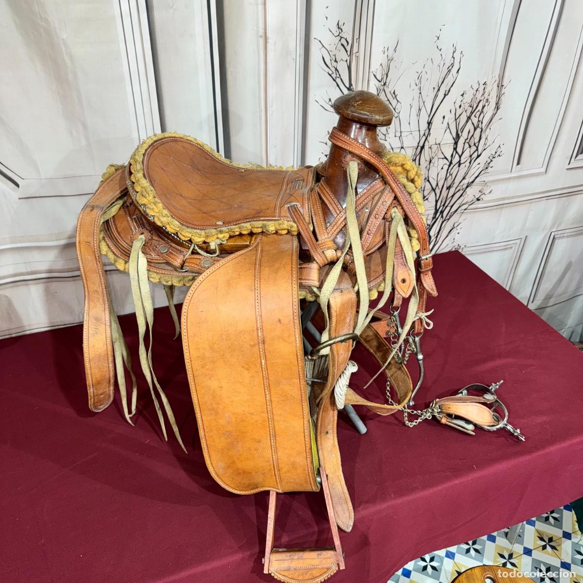 Coleccionismo: Silla de Montar de Cuero de Estilo Tradicional - Foto 4