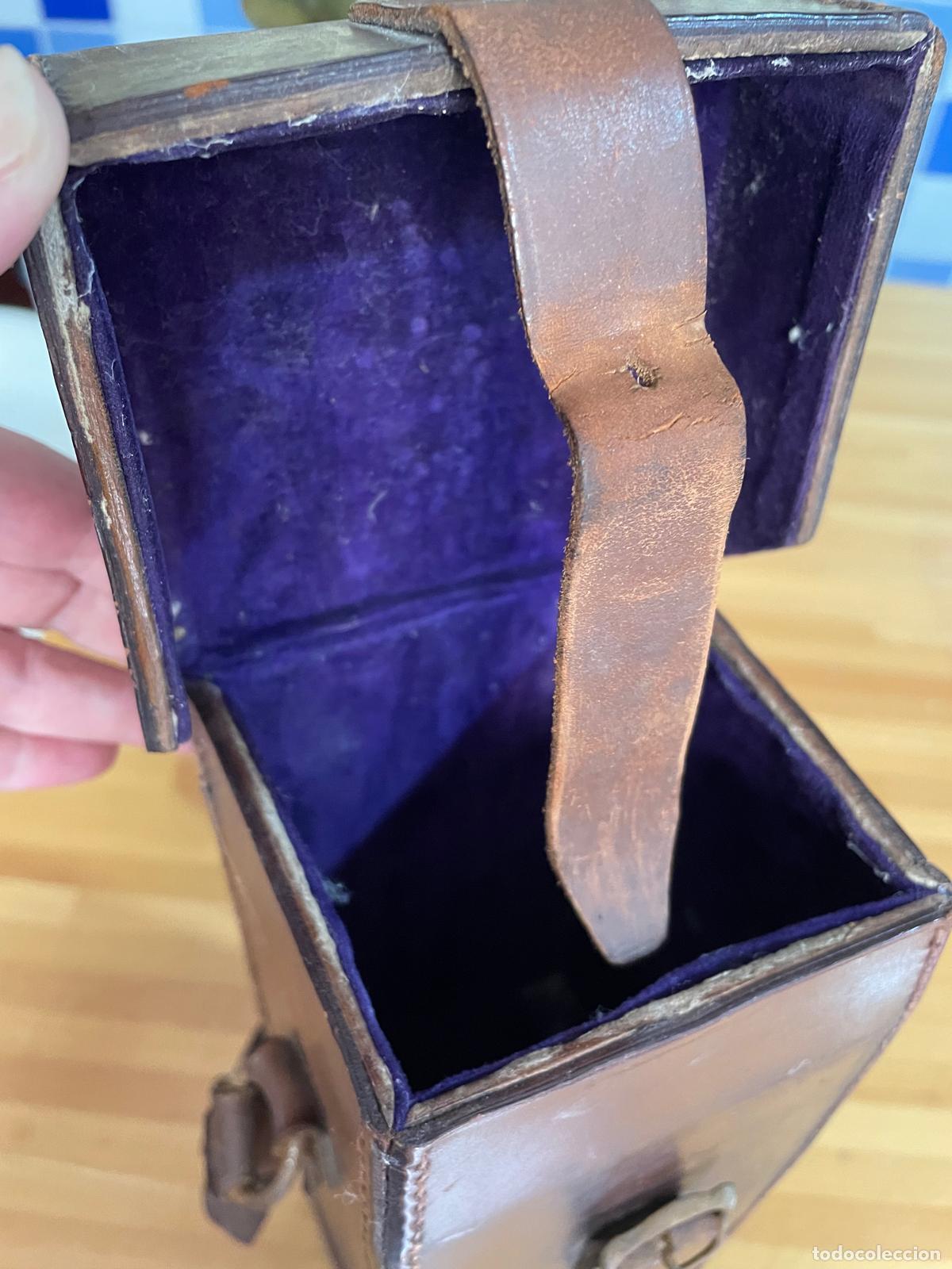 Coleccionismo: CAJA CUERO CON TERCIOPELO - Foto 4