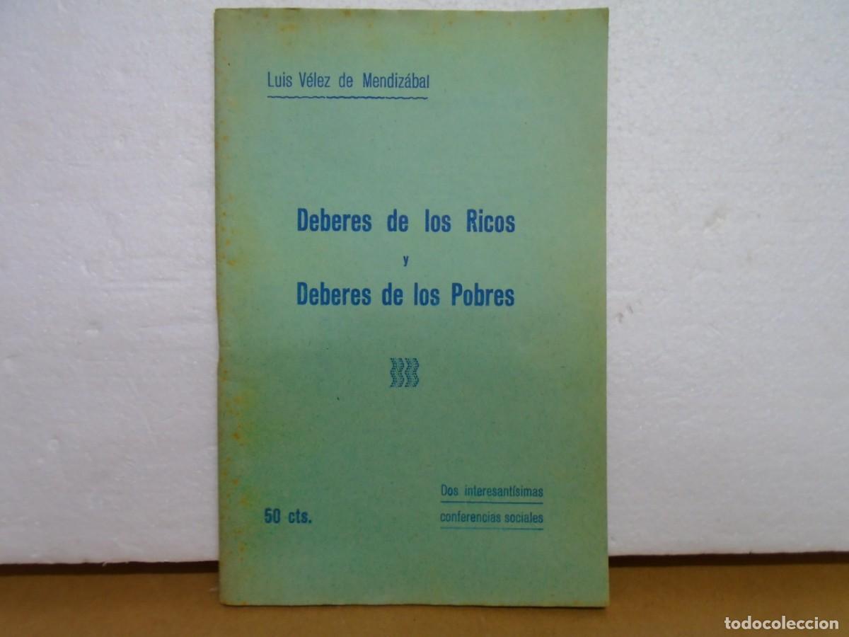 Coleccionismo: DEBERES DE LOS RICOS Y DEBERES DE LOS POBRES/VITORIA,1937/CONFERENCIAS SOCIALES.