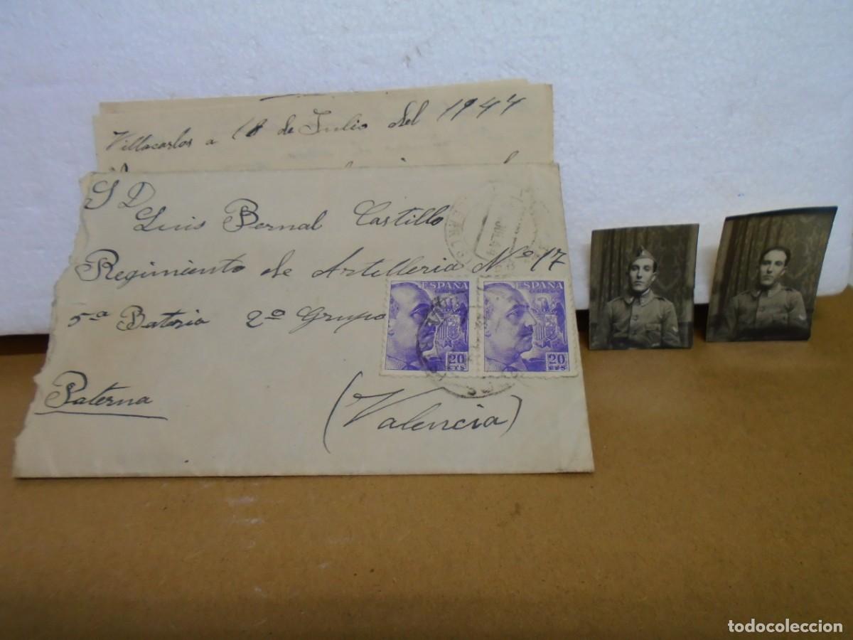 Coleccionismo: CARTA CIRCULADA VILLA CARLOS(MAHON)A VALENCIA.CONTIENE CARTA Y 2 PEQUE&Ntilde;AS FOTOS.