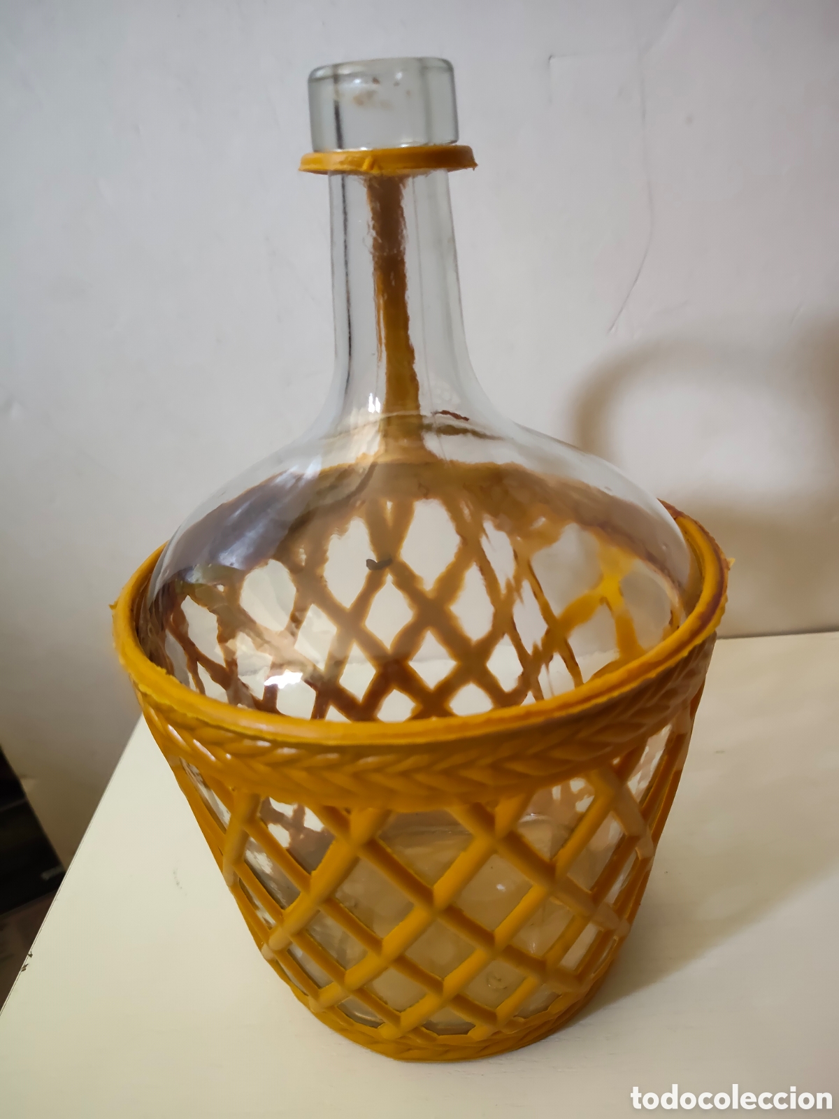 Coleccionismo: Damajuana antigua con cesta 26 cm - Foto 4