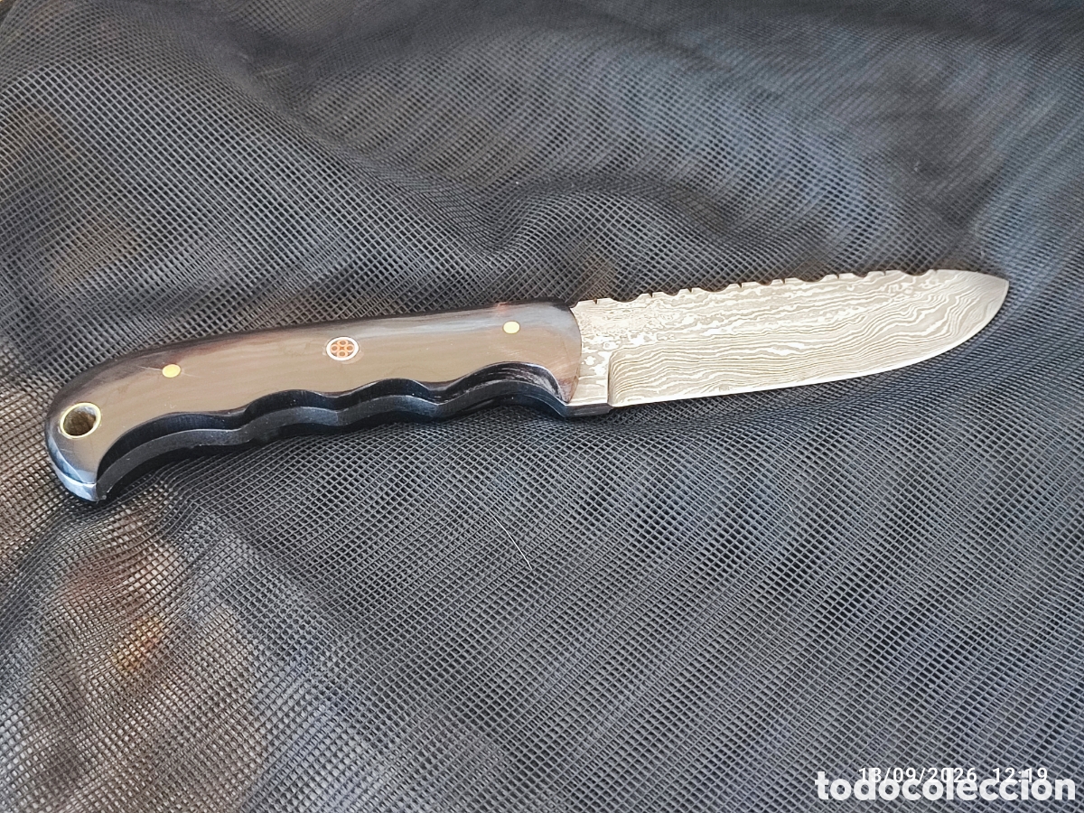 Coleccionismo: Cuchillo Artesanal Acero de Damasco 21.5cm