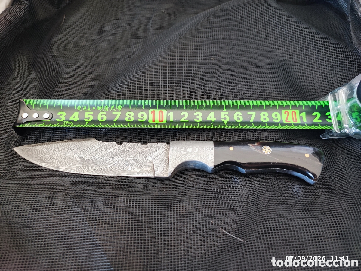 Coleccionismo: Cuchillo Artesanal Acero Damasco 21.5cm