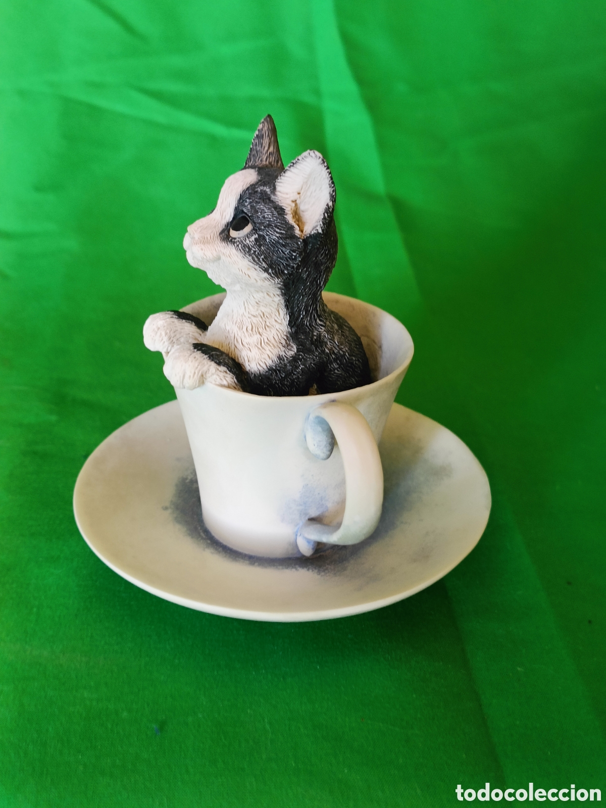 Coleccionismo: Leonardo ceramic cat in cup - Foto 3