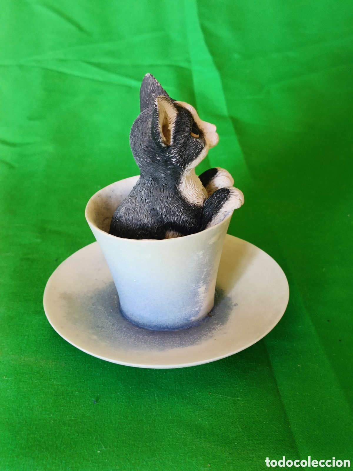 Coleccionismo: Leonardo ceramic cat in cup - Foto 5