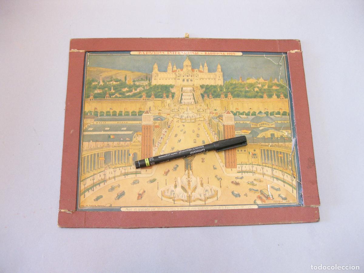 Coleccionismo: ANTIGUO CUADRO O CARTEL DE TRANSPARENCIA DE LA EXPOSICI&Oacute;N INTERNACIONAL DE BARCELONA DE 1929