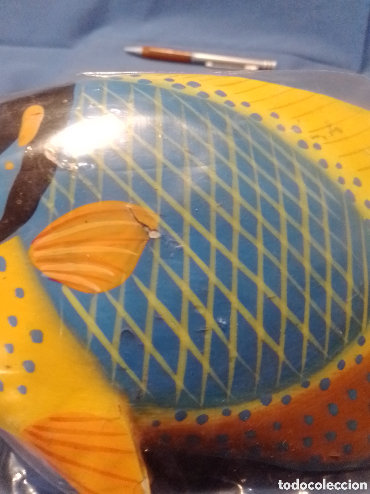 Coleccionismo: 2 figuras de peces de madera - Foto 7
