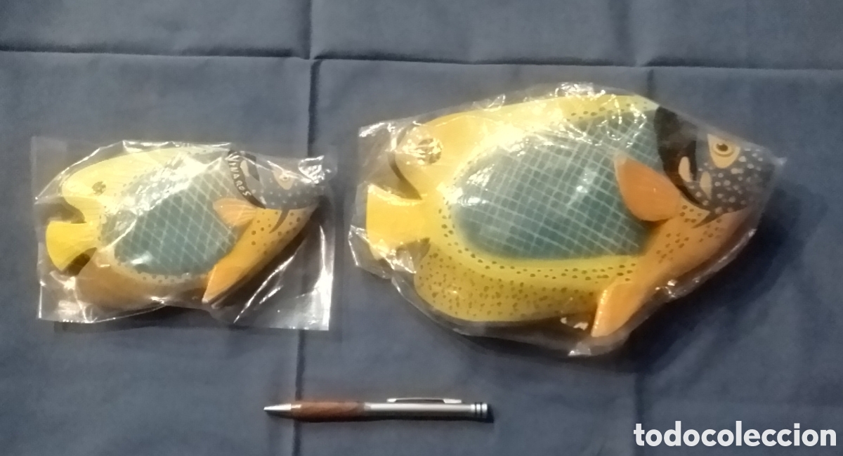 Collezionismo: 2 figuras de peces de madera