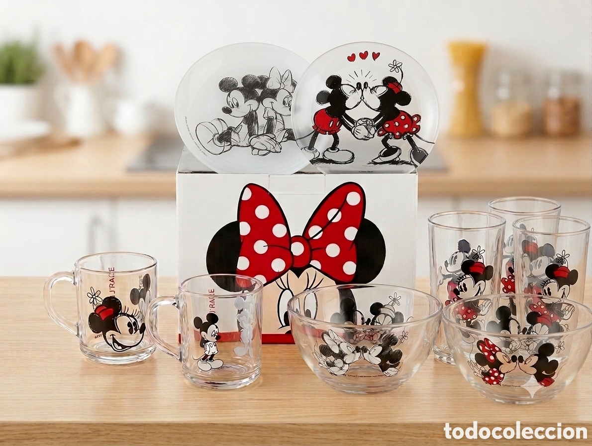Coleccionismo: Vajilla Disney Mickey y Minnie (9 piezas) + Caja Original