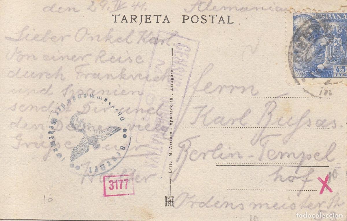 Coleccionismo: CRCAR221 TARJETA POSTAL DE MADRID A BERLIN CON SELLO N&ordm; 926. DOBLE CENSURA GUBERNATIVA DE MADRID Y