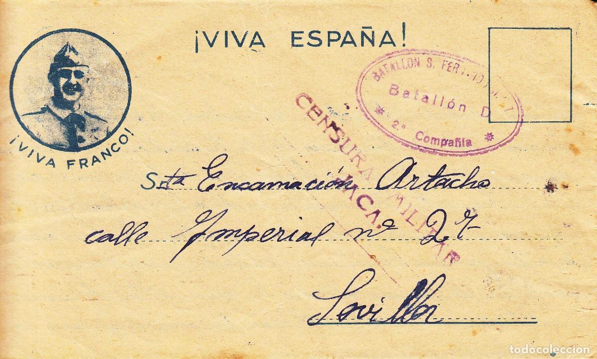 Coleccionismo: CRCAR241 CURIOSO SOBRE CARTA CON EFIGIE DE FRANCO, CENSURA MILITAR DE JACA Y MARCA VIOLETA DEL