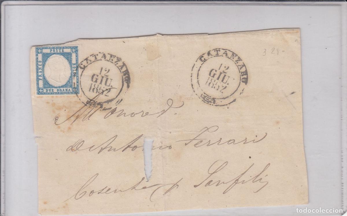 Coleccionismo: CRCAR289 FRONTAL DE CARTA DE CATANZARO A SAN FILI (CALABRIA) CON SELLO N&ordm; 13 DE NAPOLES DOS