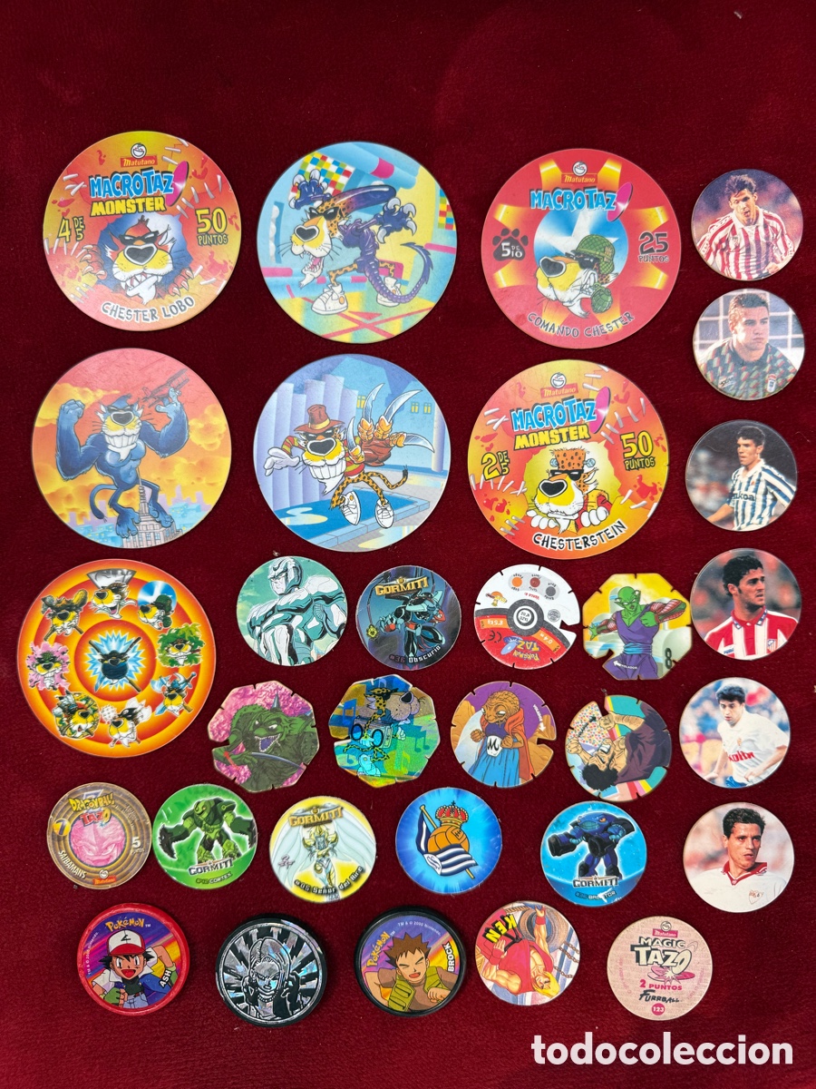 Coleccionismo: Gran lote Tazos,Dragon Ball Z,Caps Futbol,Macrotaz,etc