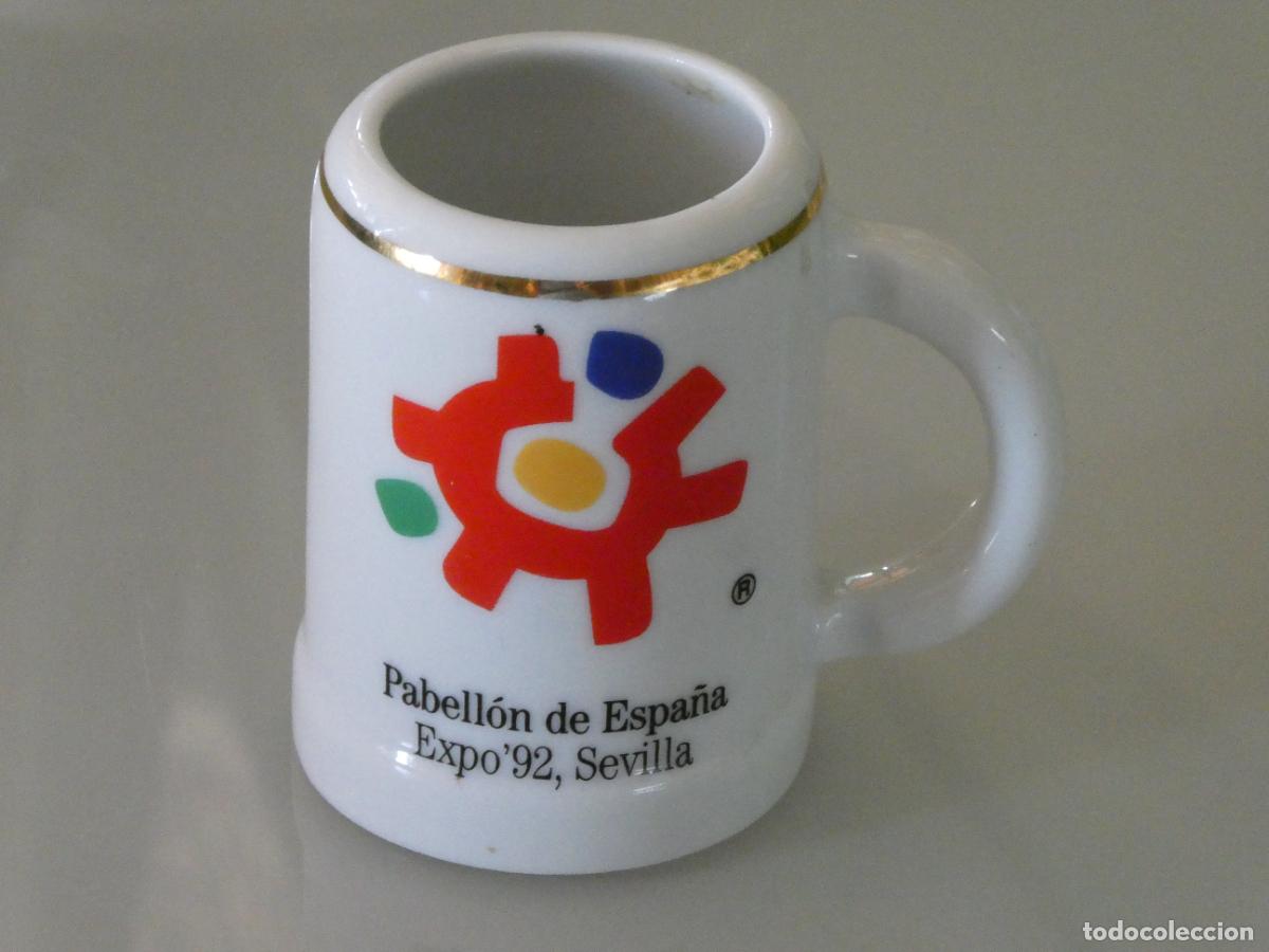 Coleccionismo: JARRA JARRITA DE CER&Aacute;MICA RECUERDO SOUVENIR PABELL&Oacute;N ESPA&Ntilde;A EXPO 92 1992 SEVILLA. 6,5CM. 100GR