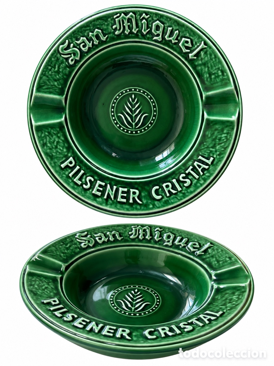 Coleccionismo: Cenicero Vintage San Miguel Pilsener Cristal